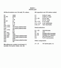 Bass++ Parts List